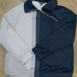 Acegolfs Women’s Golf Navy and Cream 3/4 Zip Size 3X